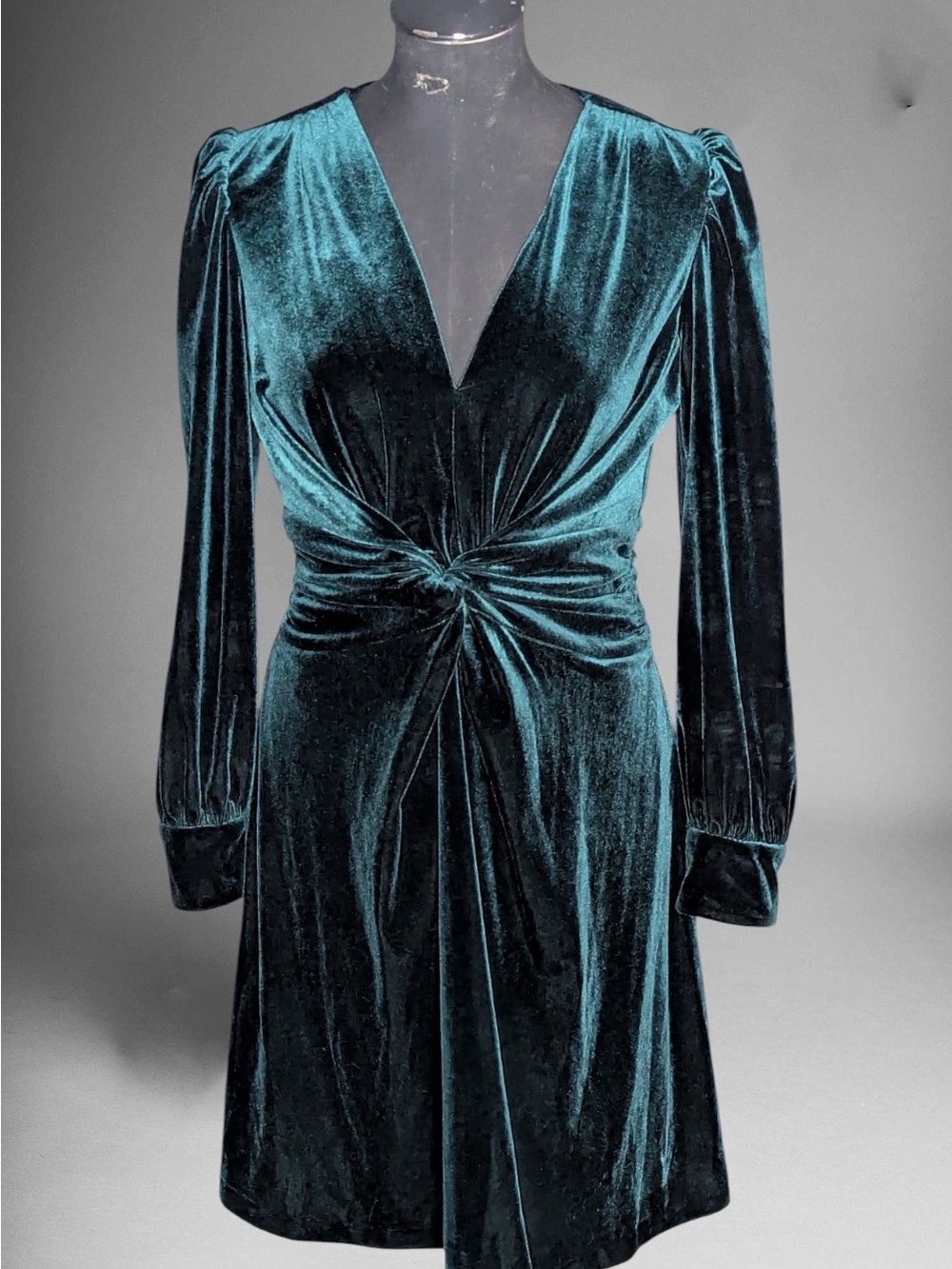 Vince Camuto emerald/teal velvet mini dress,